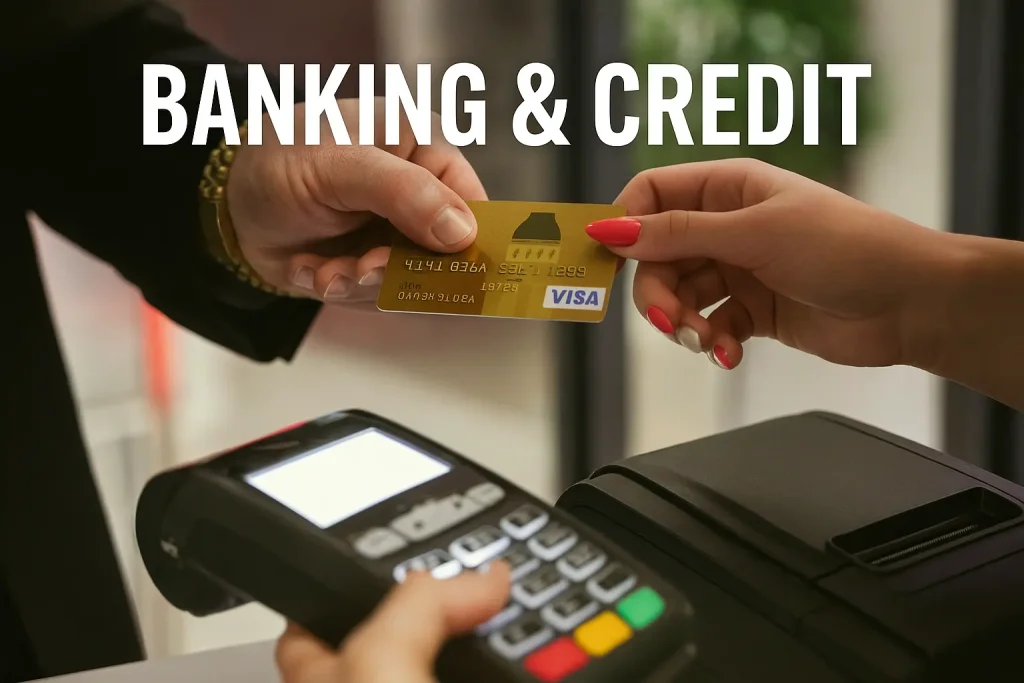 Customer making a credit card payment using a point-of-sale terminal